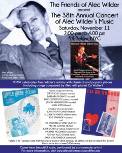 Flyer 38th Annual Concert of Alec Wilder's Music